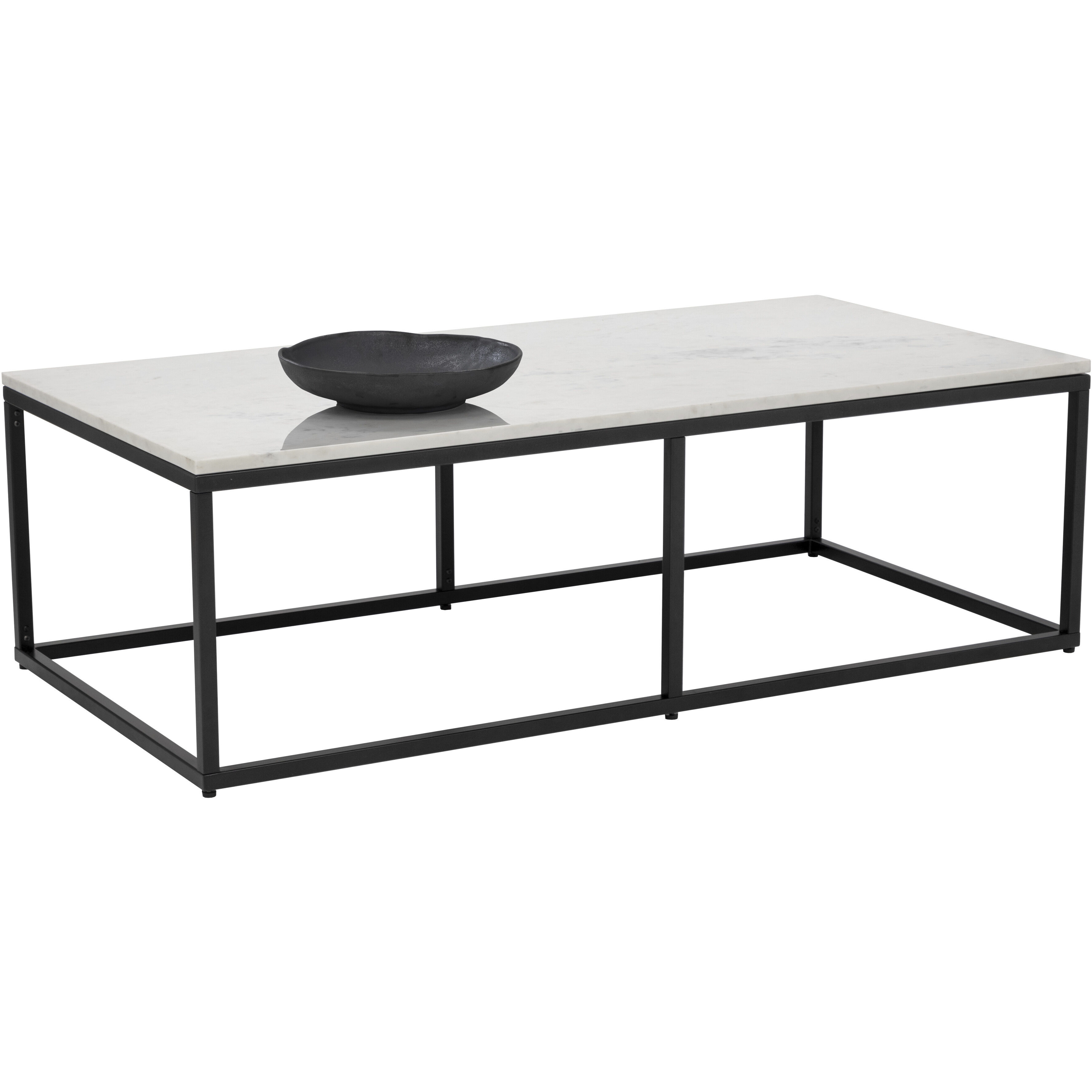 Ellery 60 X 30 inch White / Matte Black Coffee Table